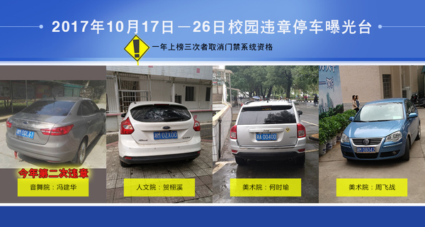 2017年10月17日-26日校园违章停车曝光图1